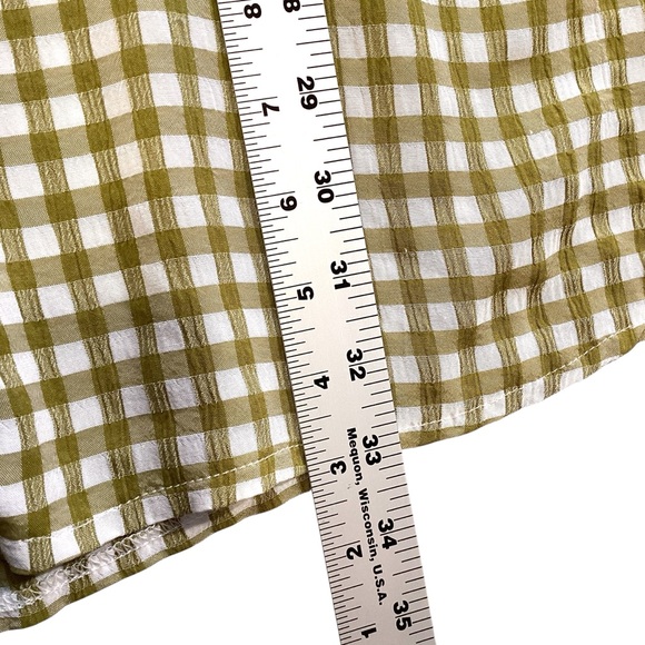 Topshop Tie Sleeve Gingham Mini Dress in Khaki, Size 4 Item 103394573 - Picture 10 of 13